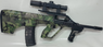 Gel Ball Blaster AUG Full Auto Rechargeable in Green Camouflage
