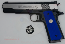 Army Armament R31-Y M1911 Replica GBB Full Metal in Black/Silver With Blue Grips