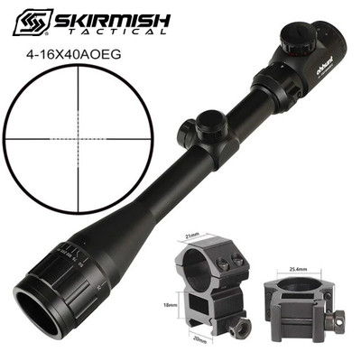 Skirmish Tactical 4-16X40 AOEG Rifle Scope Illuminated Red and Green