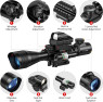 Skirmish Tactical 4-12X50 Rifle Scope + Red Dot + Green Laser Combo Holographic Sight