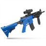 Well D96 M4 Carbine Fully Automatic With Adjustable Stock in Blue, angled rear view highlighting the stock