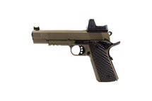 Raven M1911 MEU Railed Gas Blowback Pistol in Tan with BDS Sight
