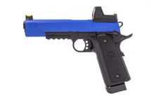 Raven Hi-Capa R14 GBB Pistol with Rails in Blue With BDS Sight