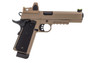 Raven Hi-Capa R14 GBB Pistol with Rails in Desert Tan With BDS Sight