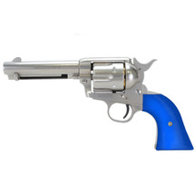 King Arms SAA .45 Peacemaker Gas Silver Revolver Blue Grip
