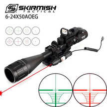 Skirmish Tactical 6-24X50 AOEG Scope with Laser & Red dot Sight