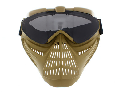 K04 Airsoft Full Face Mask with Plastic Lens Eye Protection In Tan (K04-TN)