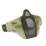 Wosport Half Face WST Steel Mesh Airsoft Mask in Flecktarn Green Camo