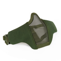 Skirmish Tactical Half Face WST Steel Mesh Airsoft Mask in Olive Drab