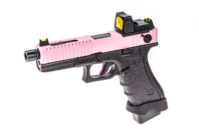 Vorsk EU18 Tactical GBB Pistol in Pink & Black With BDS Sight (VGP-01-19-BDS)