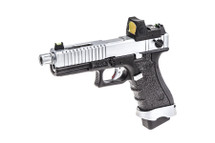 Vorsk EU18 Tactical GBB Pistol in Chrome & Black With BDS Sight (VGP-01-23-BDS)