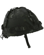 Kombat UK - M1 Plastic Helmet & Cover in Black Camo