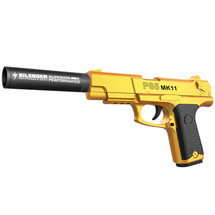 Shell Ejecting Pistol P85 MK11 in Gold With Silencer