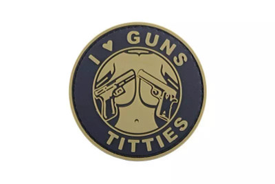 GFT Tactical - I Love Guns Titties Tactical Patch in Tan (GFT-30-010422)