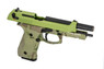 Raven R9 Replica M92 Gas Blowback pistol in Camo with Green Slide (RGP-05-14)