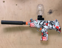Gel Ball Blaster UZI Fully Automatic with Silencer in Red
