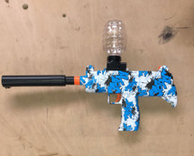 Gel Ball Blaster UZI Fully Automatic with Silencer in Blue