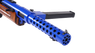 Close-up of the perforated barrel shroud on the Snow Wolf SW-21 - Bergmann MP 18 Airsoft Rifle in Blue.