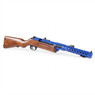 Angled front view of the Snow Wolf SW-21 - Bergmann MP 18 Airsoft Rifle in Blue.