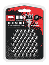 Barnett King Rat Steel Hotshot Slingshot Ammo 100 x .38 Cal (9.5mm) (BAR50021)
