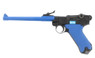 WE P08 Luger 8" Gas Blowback Pistol in Blue