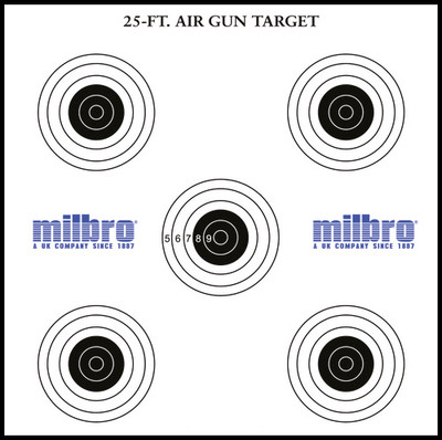 Milbro Card Air Gun Target Multi x 100pc x 17cm