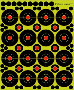 Milbro Adhesive Splatter Targets x 25 Sheets in Fluorescent Yellow (2508) (MILFYT-2508)