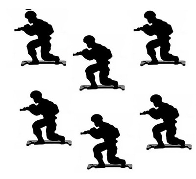 Milbro Metal Soldiers Knockdown Targets 6 x Patrolling Design