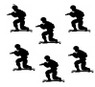 Milbro Metal Soldiers Knockdown Targets 6 x Patrolling Design