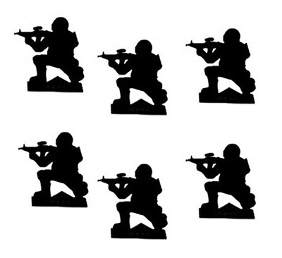 Milbro Metal Soldiers Knockdown Targets 6 x Crouching Design