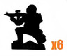 Milbro Metal Soldiers Knockdown Targets 6 x Crouching Design