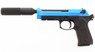 SRC SR92 X2 Gas Airsoft Pistol with Silencer in Blue