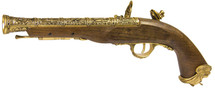 HFC 18th Century Pirate Gas 6mm Flintlock Pistol in Wood & Gold (HG502GN)