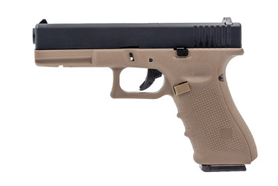 Nuprol Raven EU17 GBB Pistol in Tan with Black Top Slide (RGP-01-05)