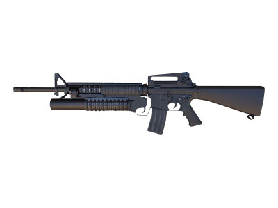 D|Boys BY-055+ M16A4 AEG Rifle with Grenade Launcher in Black