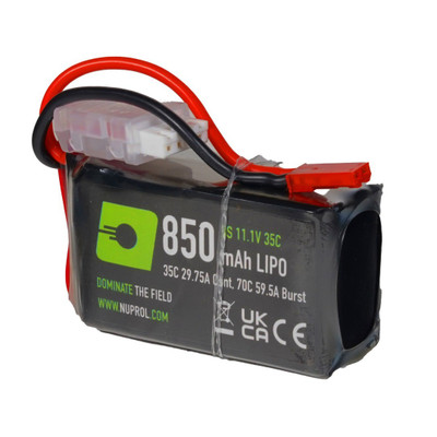 NUPROL - LiPo Battery 850mAh 11.1v 30c - RED JST Connector
