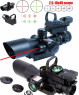 Skirmish Tactical 2.5-10x40E Rifle Scope + Red Dot + Red Laser Combo Holographic Sight
