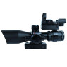 Skirmish Tactical 2.5-10x40E Rifle Scope + Red Dot + Red Laser Combo Holographic Sight