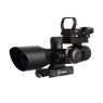Skirmish Tactical 2.5-10x40E Rifle Scope + Red Dot + Red Laser Combo Holographic Sight