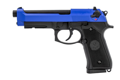 Raven R9 Replica M92 Gas Blowback pistol in Black & Blue (RGP-00-07)