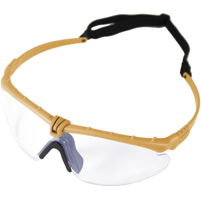 Nuprol Battle Pro’s Protective Eyewear – Tan Frame / Clear Lens (6042-TNCL)