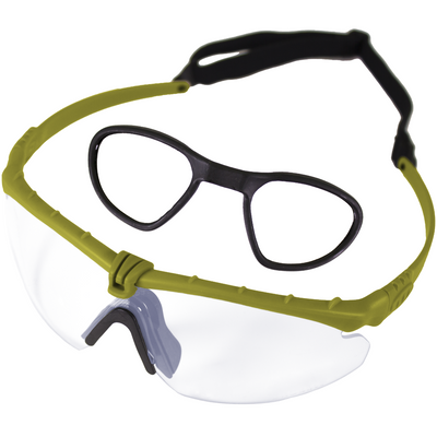 Nuprol Battle Pro’s Protective Eyewear With Insert– Green Frame / Clear Lens (6042-GNCL-OPT)