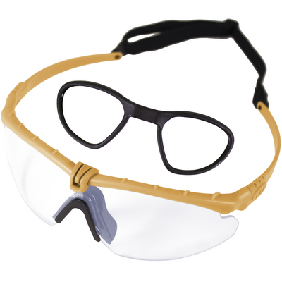 Nuprol Battle Pro’s Protective Eyewear With Insert– Tan Frame / Clear Lens (6042-TNCL-OPT)