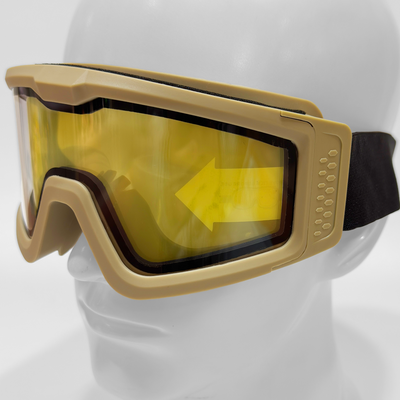 Nuprol Battle Visor Dual Lens Protective Airsoft Eyewear (Clear-Tan)