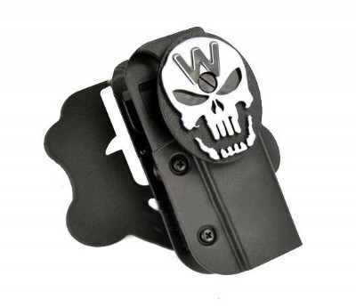 WE Double Barrel Glock Series Airsoft Belt Holster with Skull