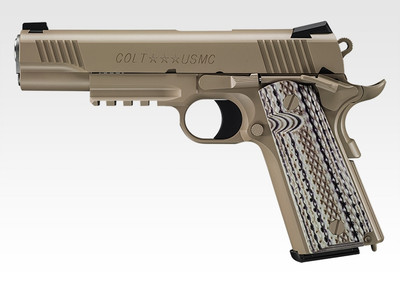 Tokyo Marui Colt M45A1 CQB U.S.M.C. GBB Pistol in Tan - bbguns4less