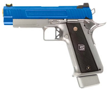 EMG / Salient Arms 2011 DS Full Auto GBB Pistol (4.3 / Silver & Blue Aluminum)