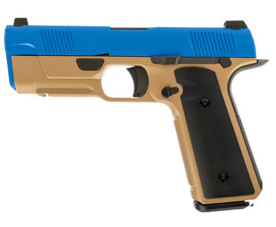 Armorer Works EMG / Hudson™ H9 Gas Blowback Pistol in Tan and Blue