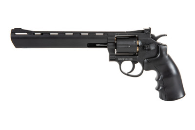 Well G296D Revolver 8" Co2 Metal Revolver in Black