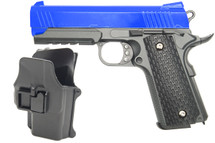 ***BROKEN*** Galaxy G25H Full Scale Metal Pistol With Holster in Blue